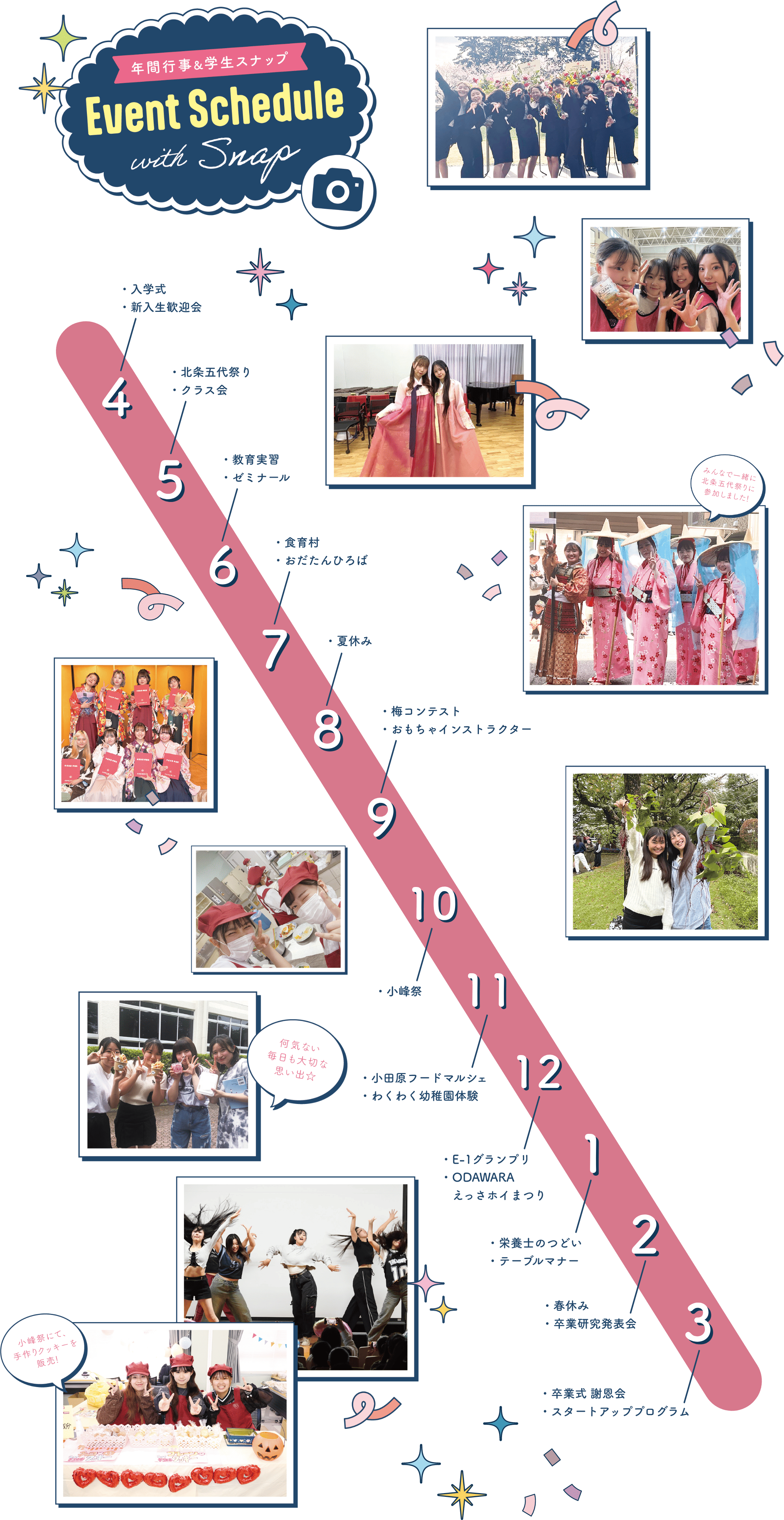 年間行事＆学生スナップ Event Schedule with Snap